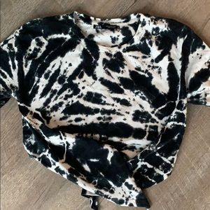 EUC ZARA Cropped Tie Dye tee w tie